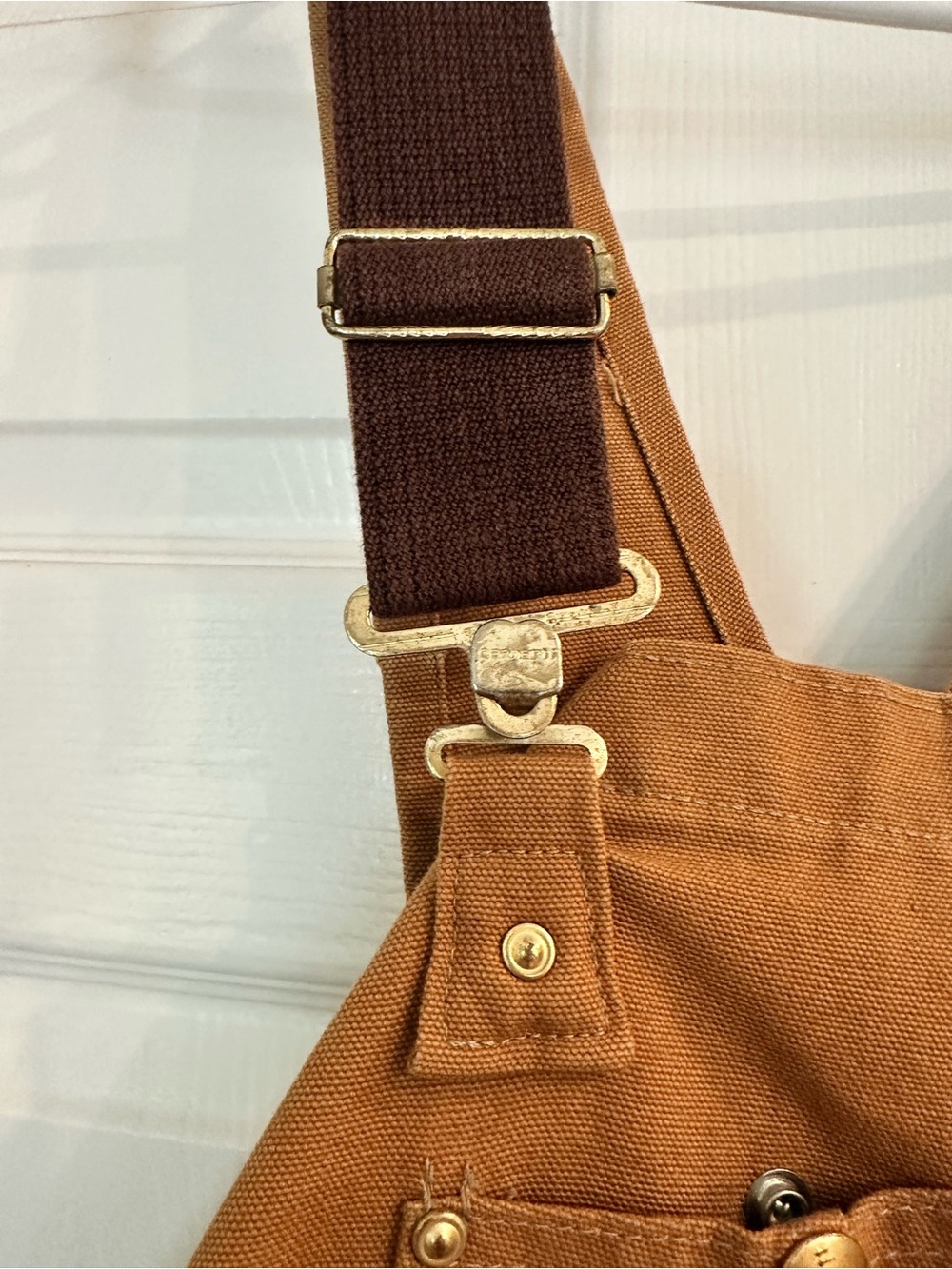 Carhartt quilted Canvas Coveralls with Dark Brown Straps 34x30 - Picture 2 of 11